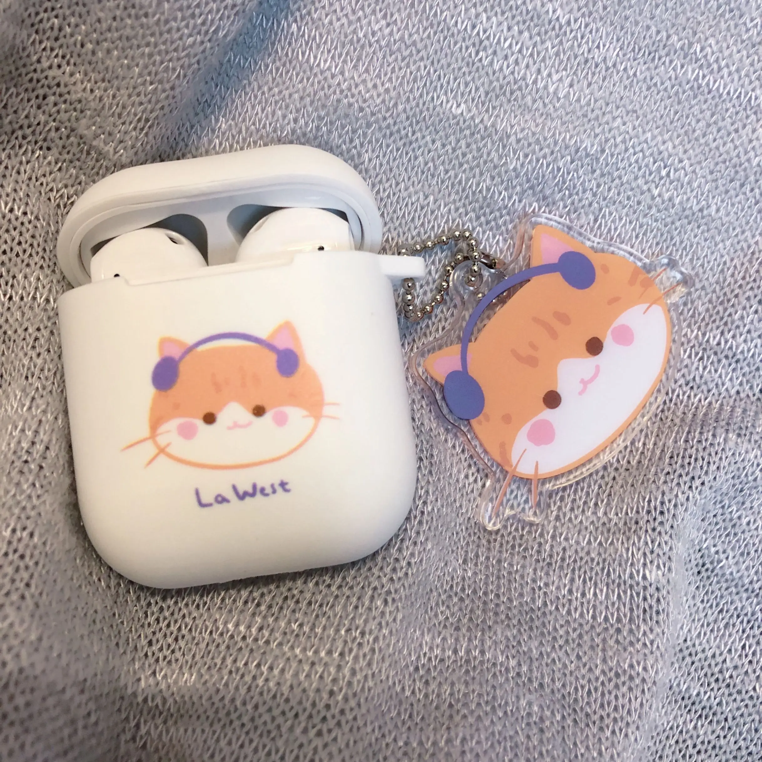 STARRY FOREST X LA WEST Мягкий чехол из ТПУ для Airpods 1/2/PRO с кольцом ключей девочек и пар|Сумки
