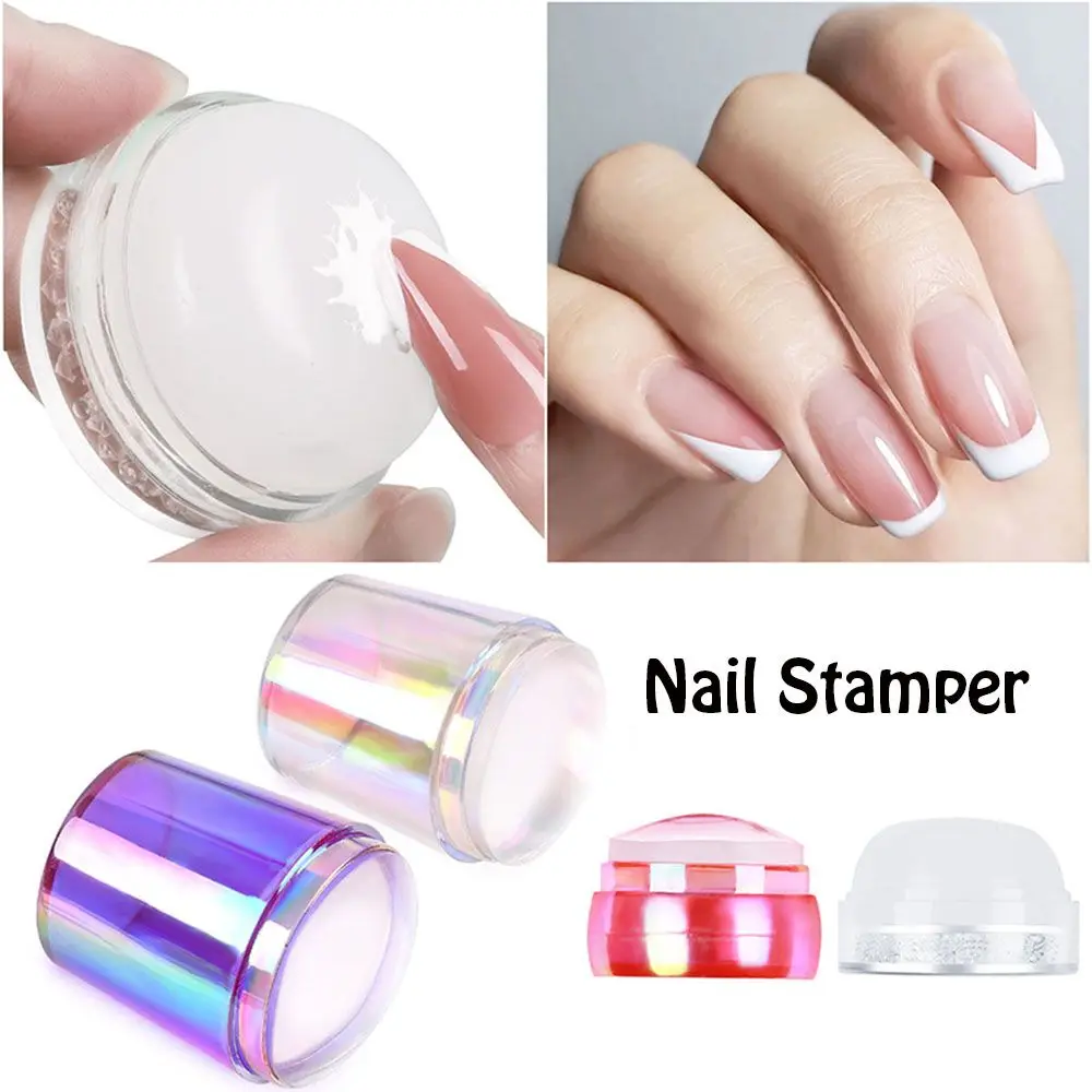 

Aurora Jelly Silicone Nail Stamper Scraper Set for French Tips Nail Design DIY Stamping Mold Nail Plate Tools