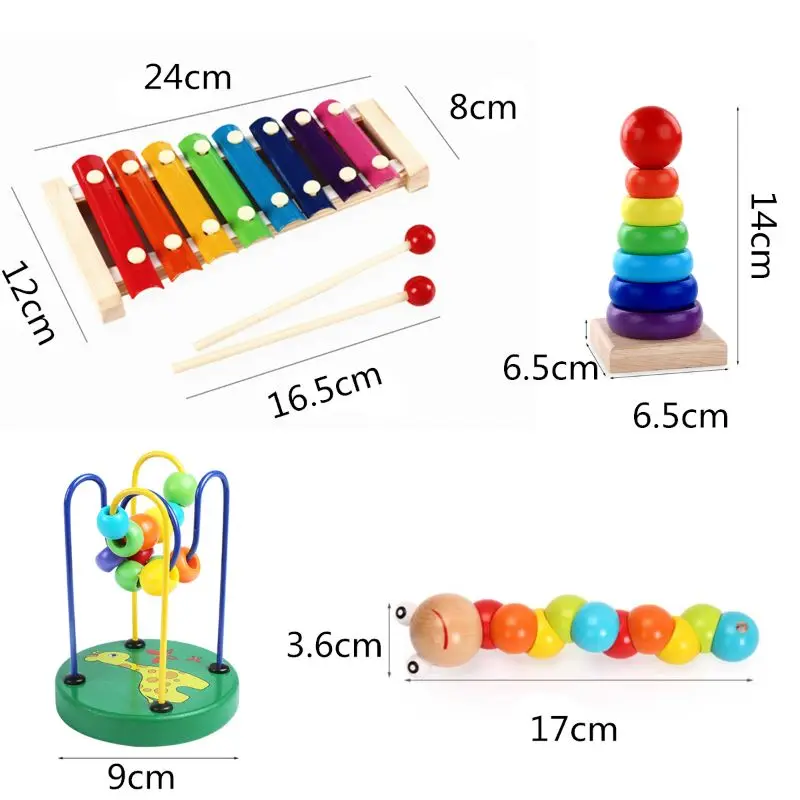 

Montessori Wooden Toys Childhood Learning Toy Baby Colorful Wooden Blocks 97BC