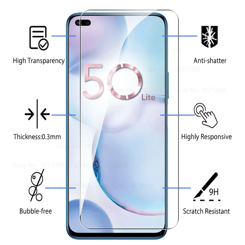 3pcs protective glass for honor 50 lite phone tempered glass for honor 50lite xonor honer 50 light screen protector safety films free global shipping