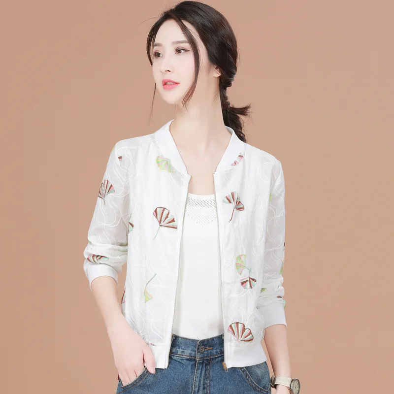 

Women Casual Spring Summer White Embroidered Korean Coat Female Jacket Short Chaquetas Mujer 2023 D7427 KJ2690