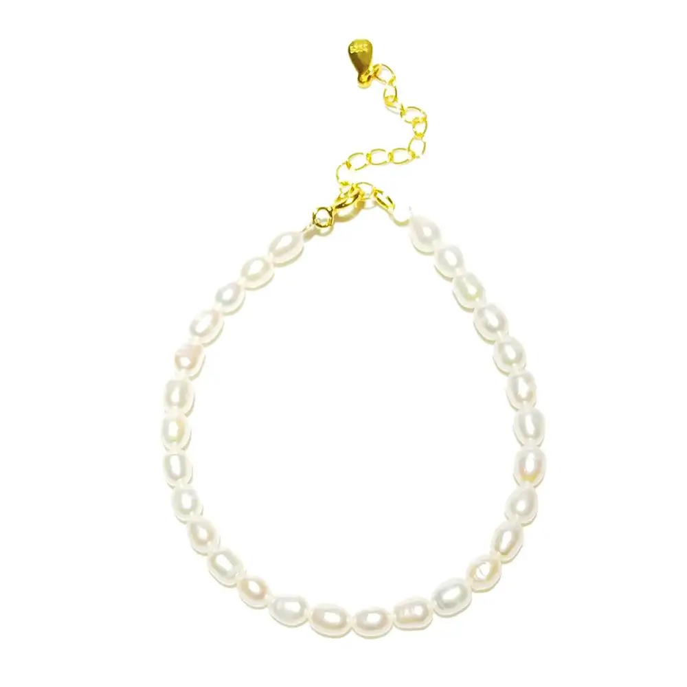 Браслет из серебра 925 пробы с натуральным жемчугом|Гибкие и жесткие браслеты| |