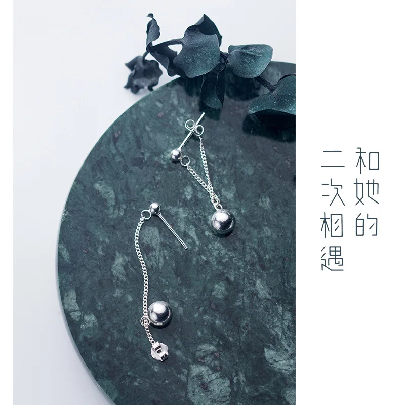 Серьги-гвоздики с бусинами 100% 925 пробы серебряные серьги милый подарок для женщин