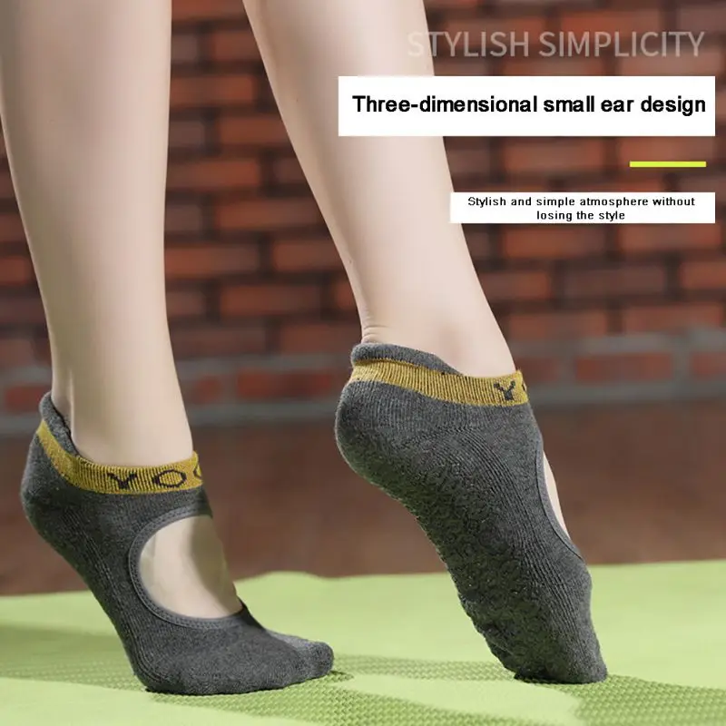 

1 Pair Women Yoga Socks Cotton Quick-Dry Anti Slip Silicone Breathable Elasticity Gym Pilates Ballet Socks Fitness Sport Socks