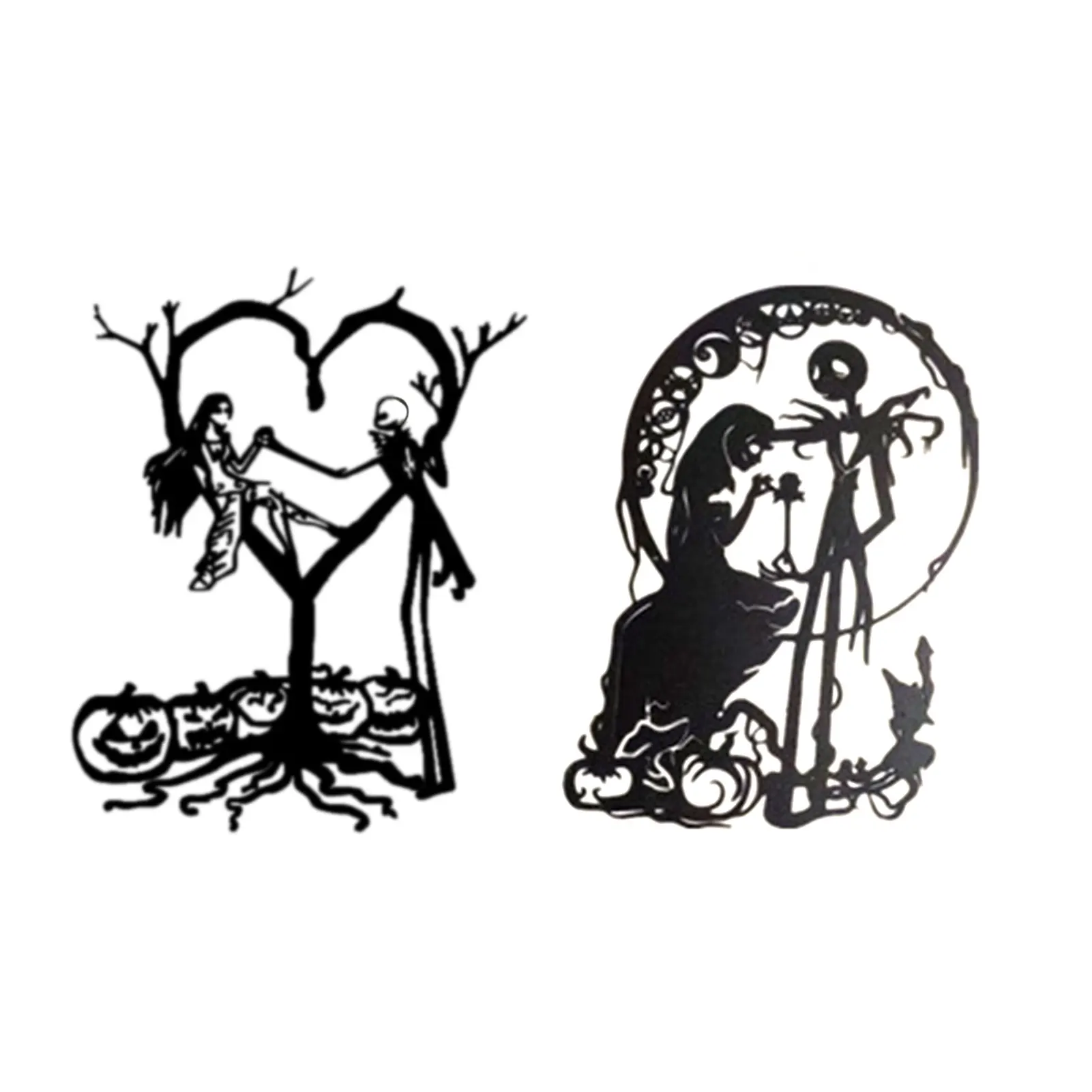 

Couple Skeleton Wall Decor Halloween Party Festival Home Decoration Iron Wall Sticker Ornament Home Interior Mural Wall Art