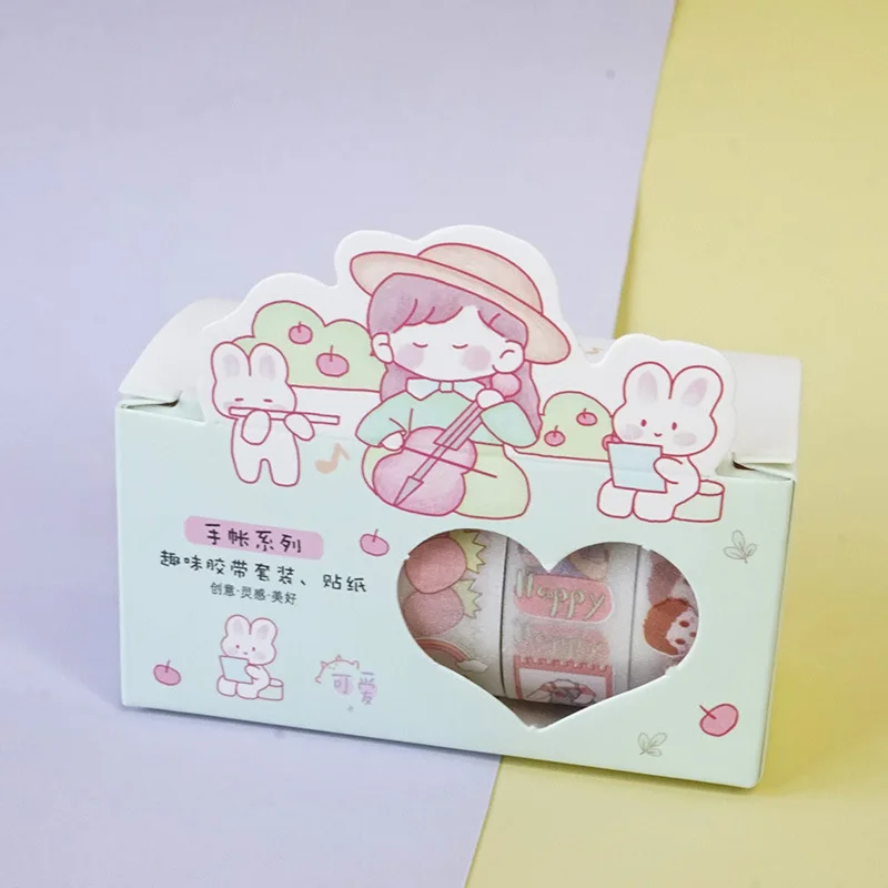 

5 pcs Washi Tape DIY Pegatinas Scrapbooking Aesthetic Stationery Cinta Washi Adhesiva Decorativa Ruban Adhesif Masking Tape