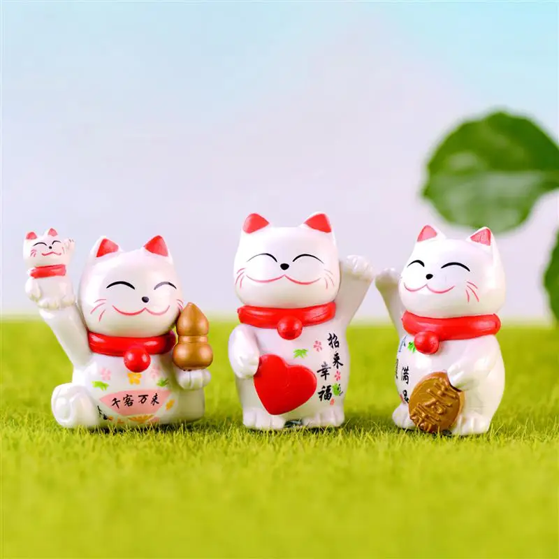 4 шт. ПВХ Лаки богатство размахивая кошка украшения домашнего декора прекрасный