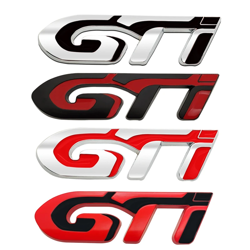

3D Metal Car GTI Logo Car Stickers Emblem Badge Decals For Peugeot GTI 206 207 208 306 307 308 Emblem Rear Trunk Car Stickers