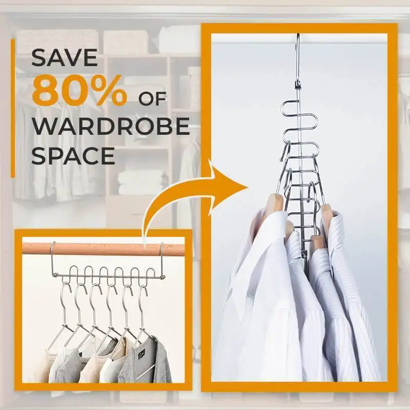 

4Pcs Multifunctional Magic Hangers for Clothes Hanging Chain Metal Cloth Closet Hanger Metal Clothes Rack Drying Hanger