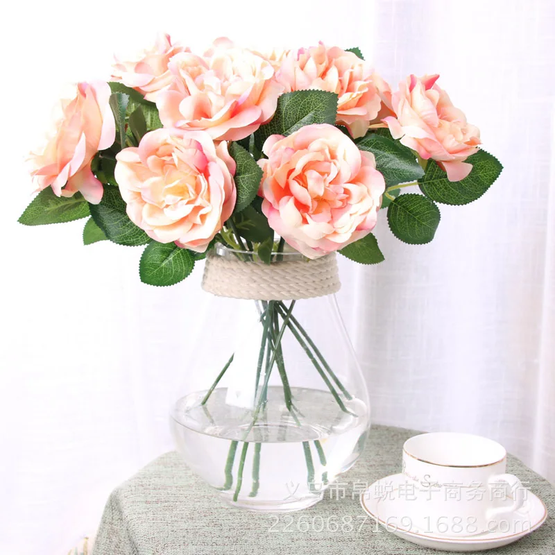 10 шт./лот Искусственный цветок розы искусственный венок одинарный Шелковая Роза