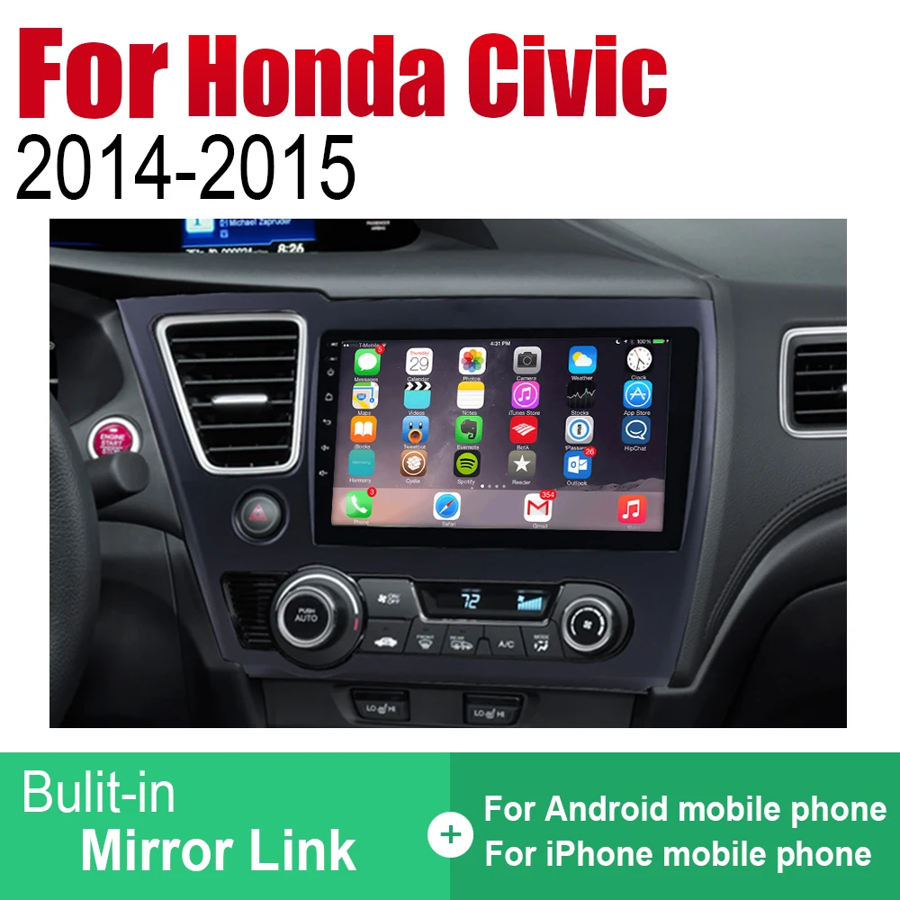 Автомобильный GPS навигатор ZaiXi Android для Honda Civic 2014 ~ 2015 проигрыватель с навигацией Wi