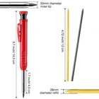 Набор твердых столярных карандашей с 7 стержнями для заправки, встроенная точилка, механический карандаш с глубоким отверстием, маркерный инструмент для маркировки