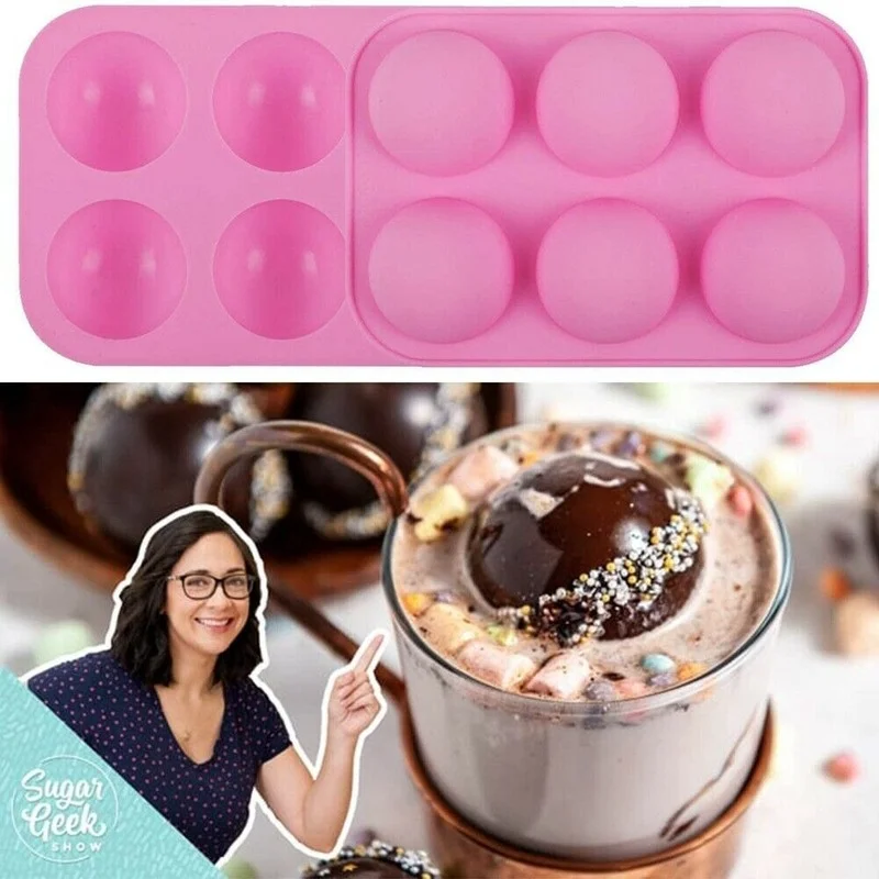 

6 Cavity Hole Semi-Sphere Round Silicone Mold Hot Chocolate Bomb Cake Baking smart home casa inteligente