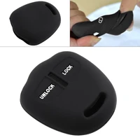 car key case 2 buttons silicone straight panel car key case protector holder silicone key case