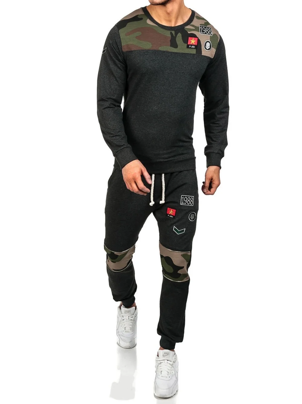 ZOGAA 2019 Новый Для мужчин костюмы камуфляжные кофты и штаны мужчкие спортивные
