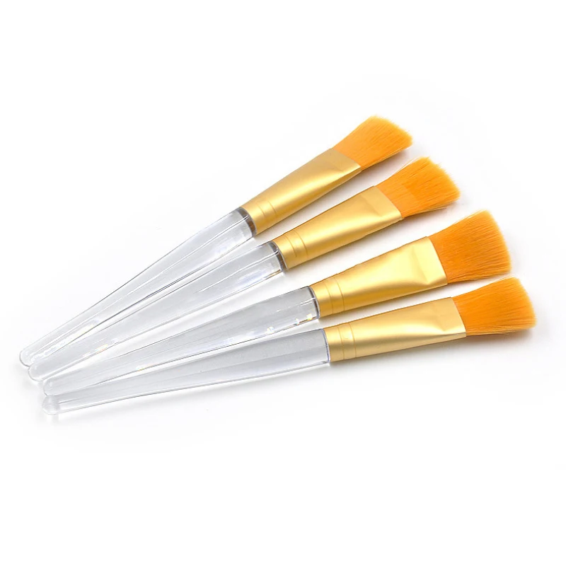 

1PC Professional Single Transparent Crystal Handle Mask Brush Fiber Hair Makeup Brushes Beauty Skin Care Tool Gold Silver Color