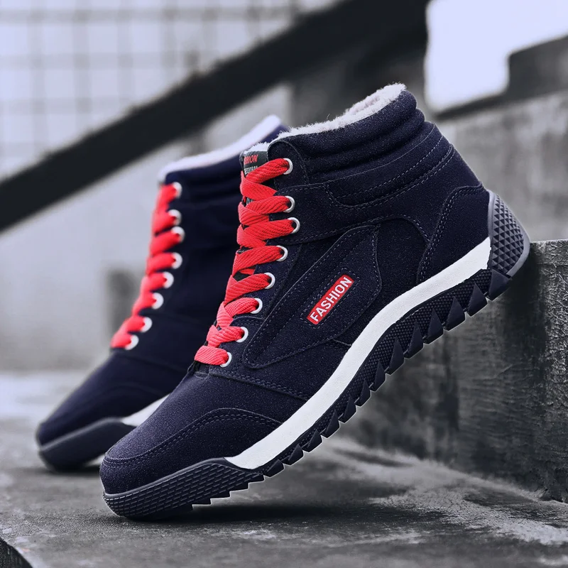 New winter cotton shoes men's high fashion plus velvet warm boots outdoor non-slip waterproof versatile wear casual |