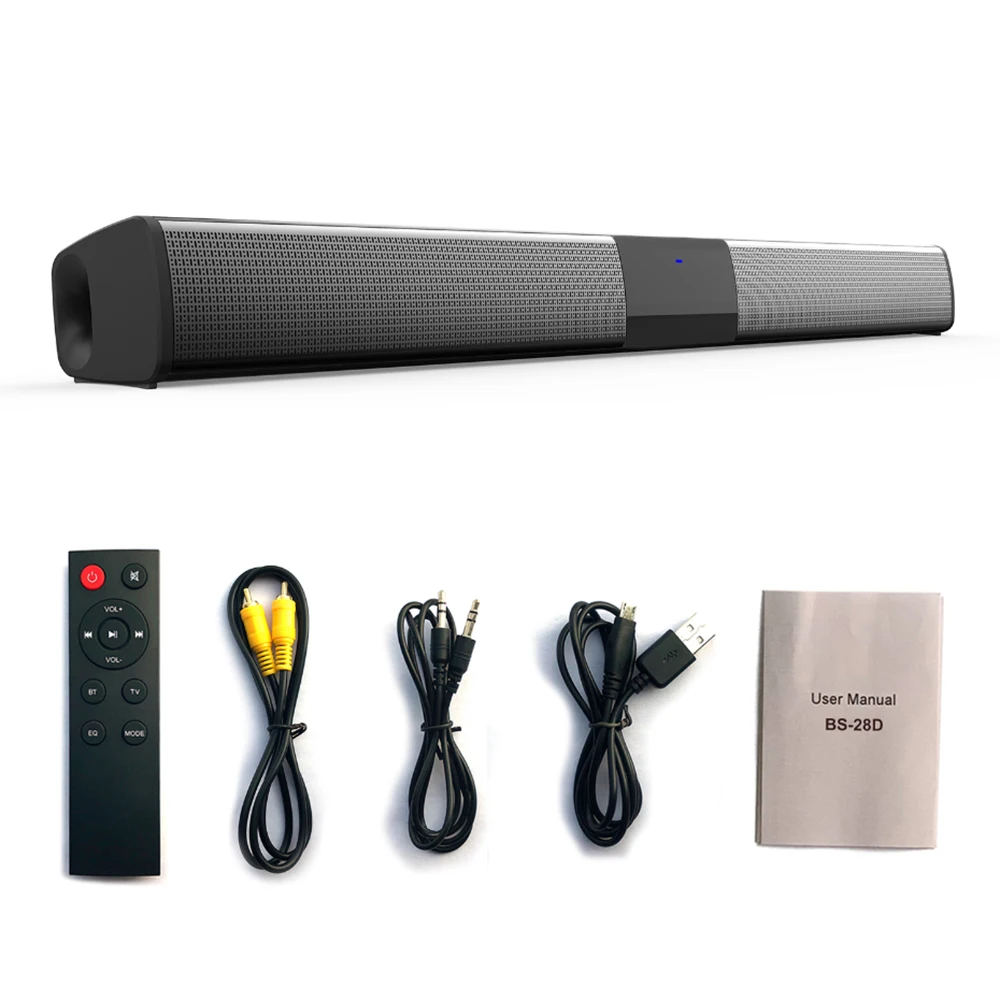 

Wireless Bluetooth Soundbar Stereo Speakers Home Theater Audio TV Sound Bar Surround Sound Column Dual Subwoofer With FM Radio