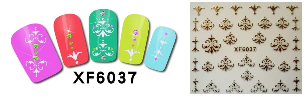 3 листа 15 Тип брендовые 3D наклейки для ногтей дизайн макияж вода тату Маникюр