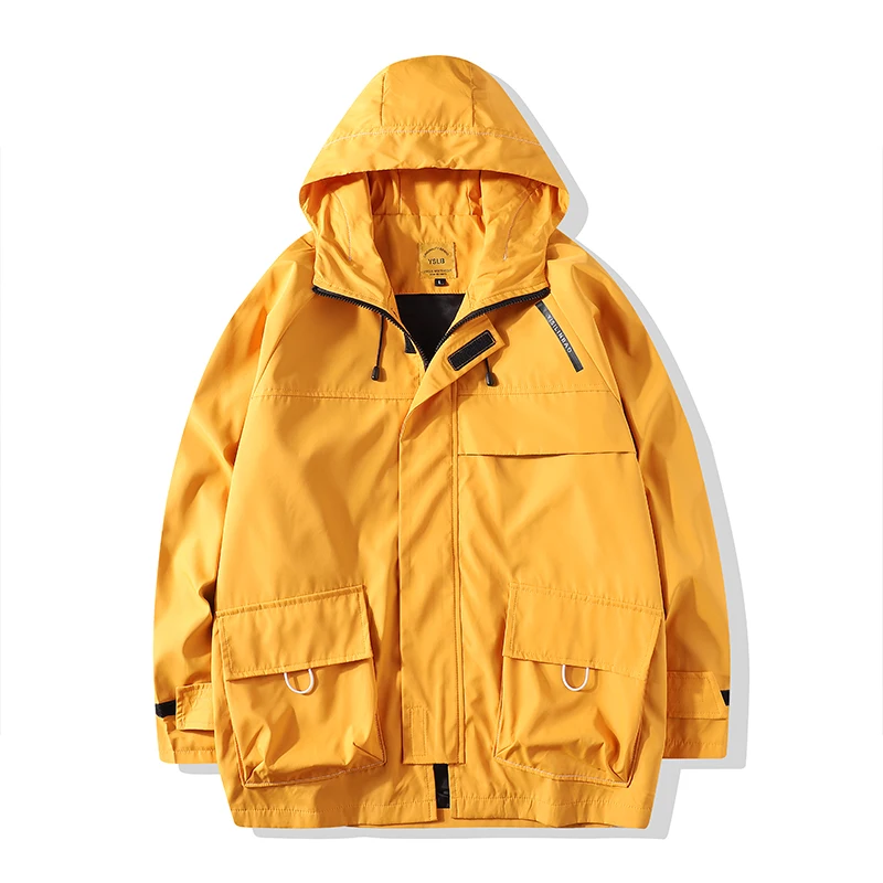 

Men Spring Hip Hop Solid Color Windbreaker Jackets Coat Men Brand 2021 Autumn Casual Loose Large Size Windproof Pilot Jacket Men