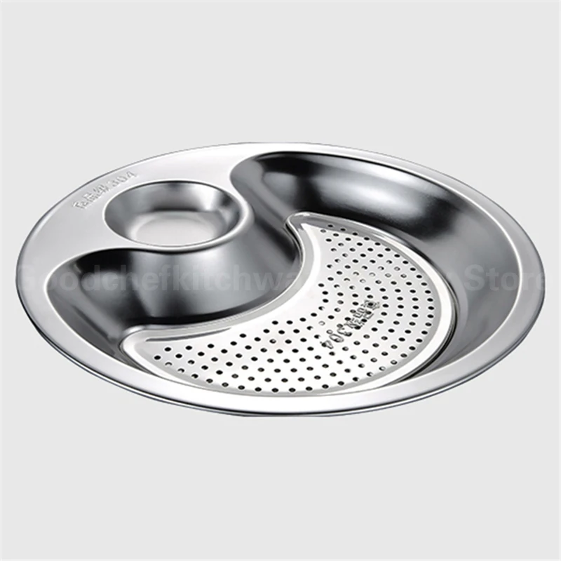 Плотная посуда для уксуса из нержавеющей стали двойной поднос стока фруктовый
