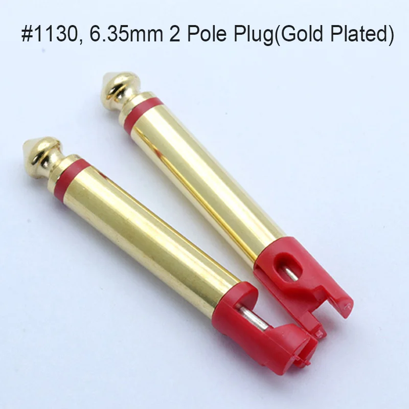 

100pcs/lot 6.35mm Mono/Stereo Male Plug Nickel/Gold Plated 1/4 inch 2P/3Poles Soldering Wire Connector DIY Microphone 6.3MM Jack