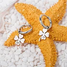 Позолоченные серьги из нержавеющей стали для женщин, четырехлистный клевер, обручи, серьги с кристаллом, Свадебная вечеринка, новые модные украшения