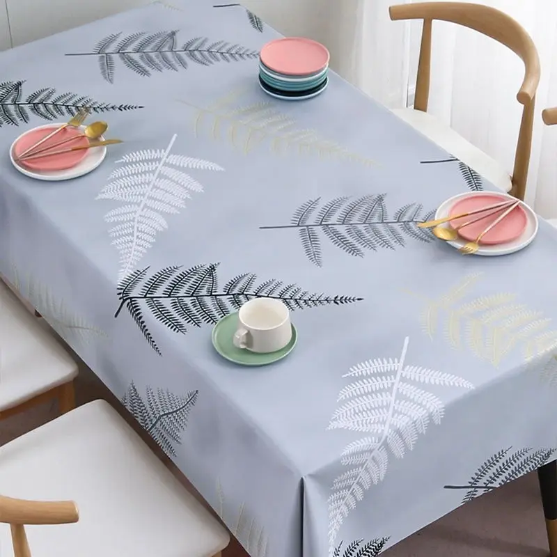 

Northern Europe Print Tablecloth PVC Coffee Table Cloth Waterproof Oilproof Kitchen Dining Table Cover For Rectangular table