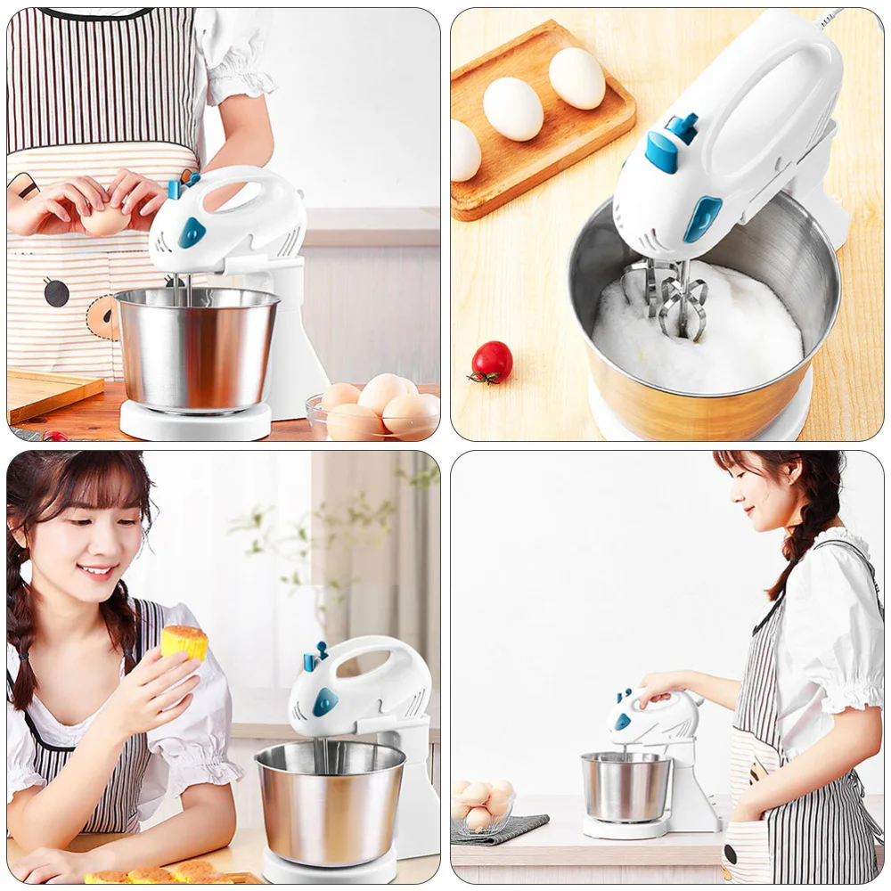 

1Pc Electric Egg Whisk Handheld Table Cream Mixer Cake Baking Mixer Plug (White)