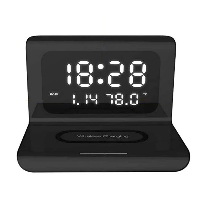 Беспроводная зарядная станция для телефона с цифровым будильником