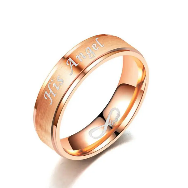 Романтическое кольцо для влюбленных из нержавеющей стали женское мужское ее