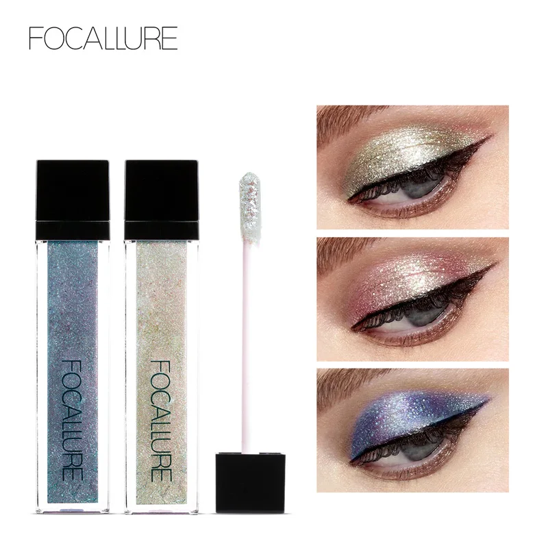FOCALLURE 14 цветов жидкий Пигмент Тени для век Океанский светильник Блестящий