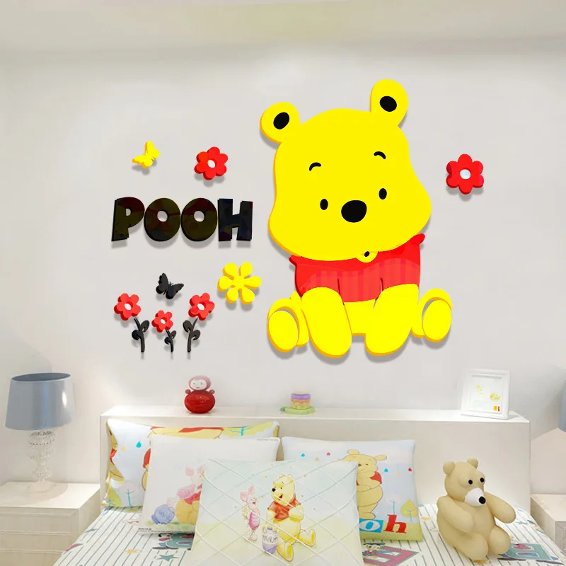 

Disney Winnie The Pooh Crystal Ark Force 3D Mural Wall Sticker Cartoon Children Room Bedroom Bedside Kindergarten Decoration