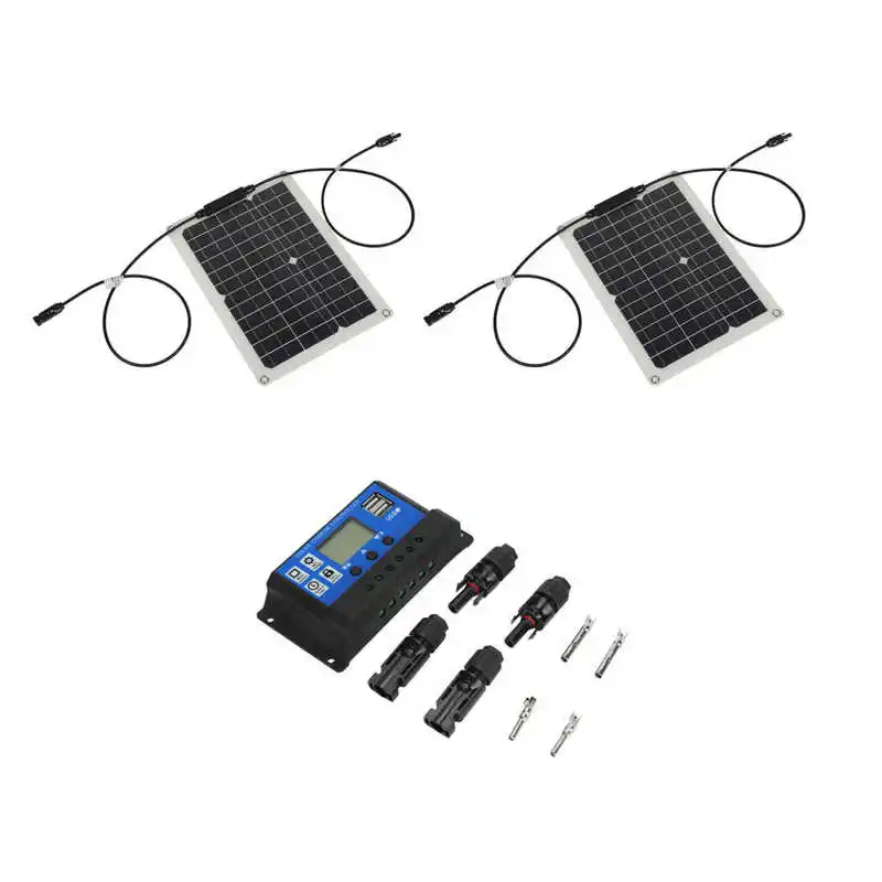 

Легкая солнечная панель с зарядным устройством, широкополосная монокристаллическая зарядная панель с адаптером для рыбалки, походов