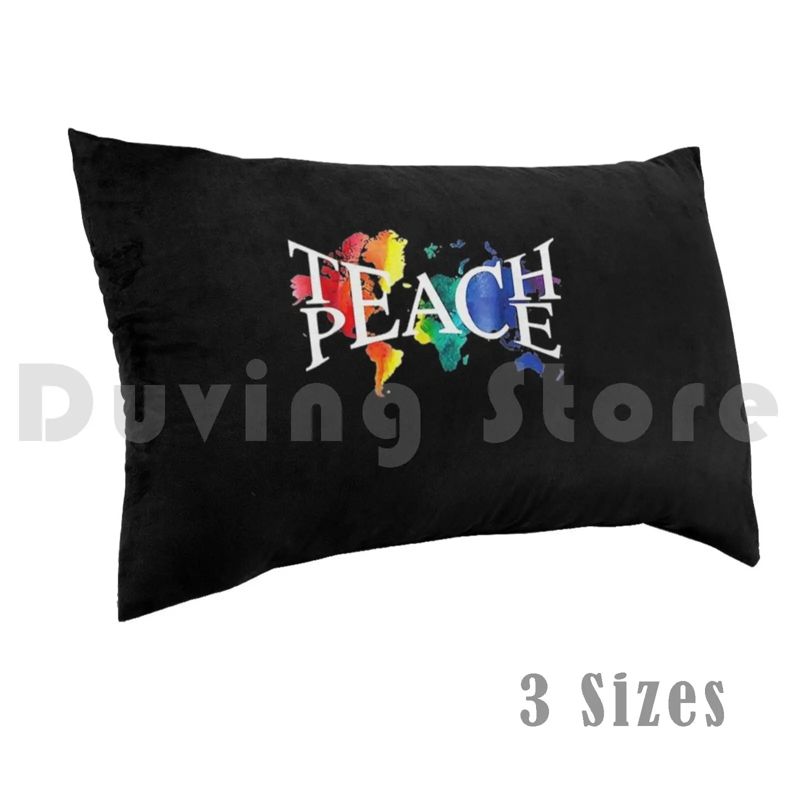 

Teach Peace Pillow Case Printed 50x75 Teach Teaching Teacher Peace Hippie Educator