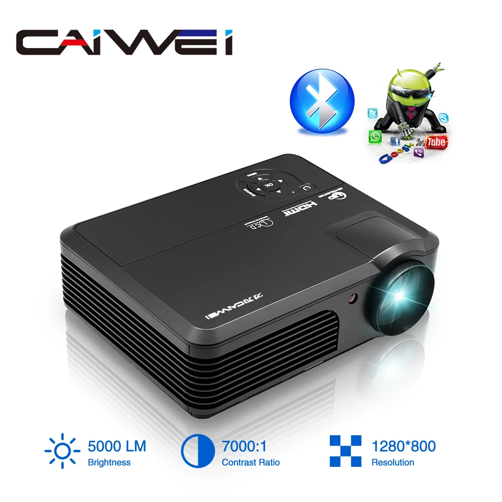 A6AB ЖК светодиодный проектор Android WiFi Bluetooth домашний кинотеатр Беспроводная