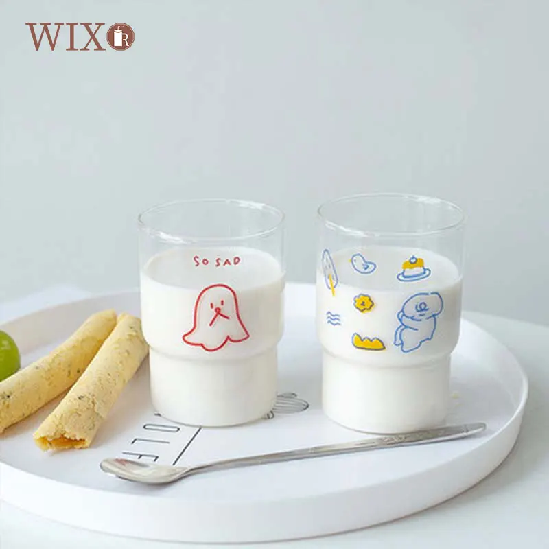 

Transparent Coffee Mug Cartoon Coffee Milk Glass Cup Mug Korean Ins Cute Cups Water Bottle Cute Coffee Mug Breakfast Glass