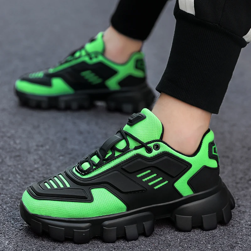 

YEINSHAARS Plus Size Men's Fashion Sneakers Lightweight Breathable Men Shoes Casual Chunky Trainers Male Footwear