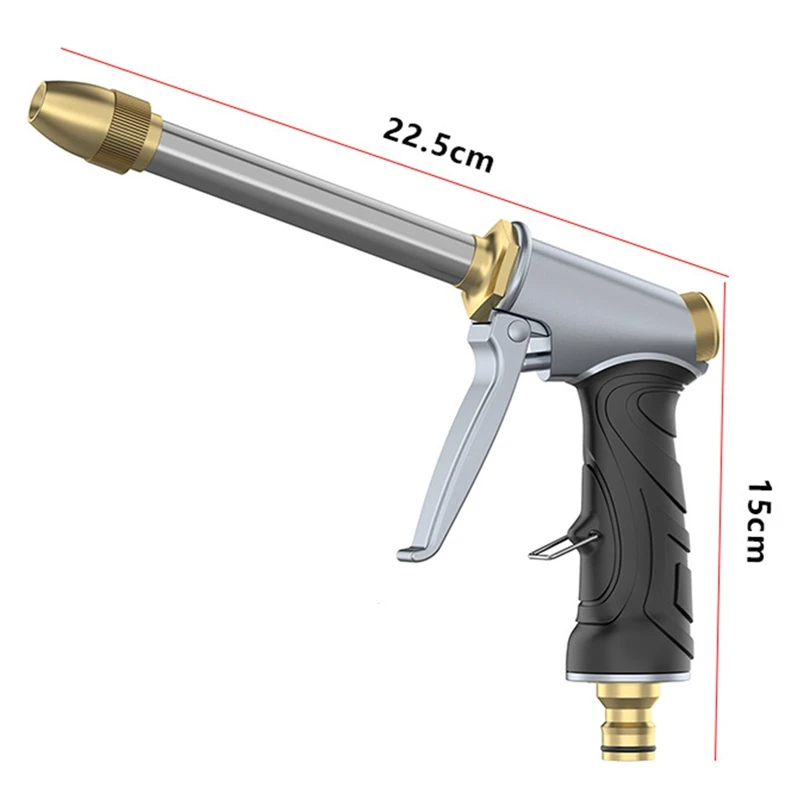 

Car Wash Water Gun-Electroplating Silver Bold Long Nozzle Water Gun New 1pc Car Cleaning Tools Auto Cleaning Supplies