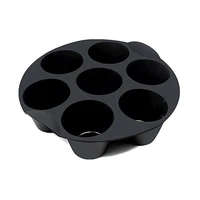 high quality 7 gird round cake baking trays non stick silicone air fryer accessories home kitchen cooking appliance part