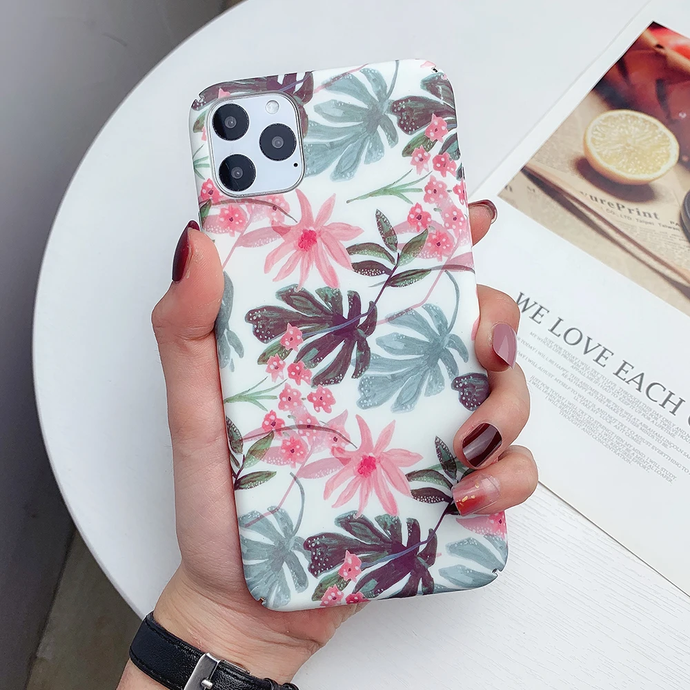 LOVECOM Ретро вишневые чехлы для телефонов с изображением цветов для iPhone 11 Pro Max XS Max XR XS X 6 6S 7 8 Plus матовая жесткая PC задняя крышка чехлы Подарки - Цвет: g