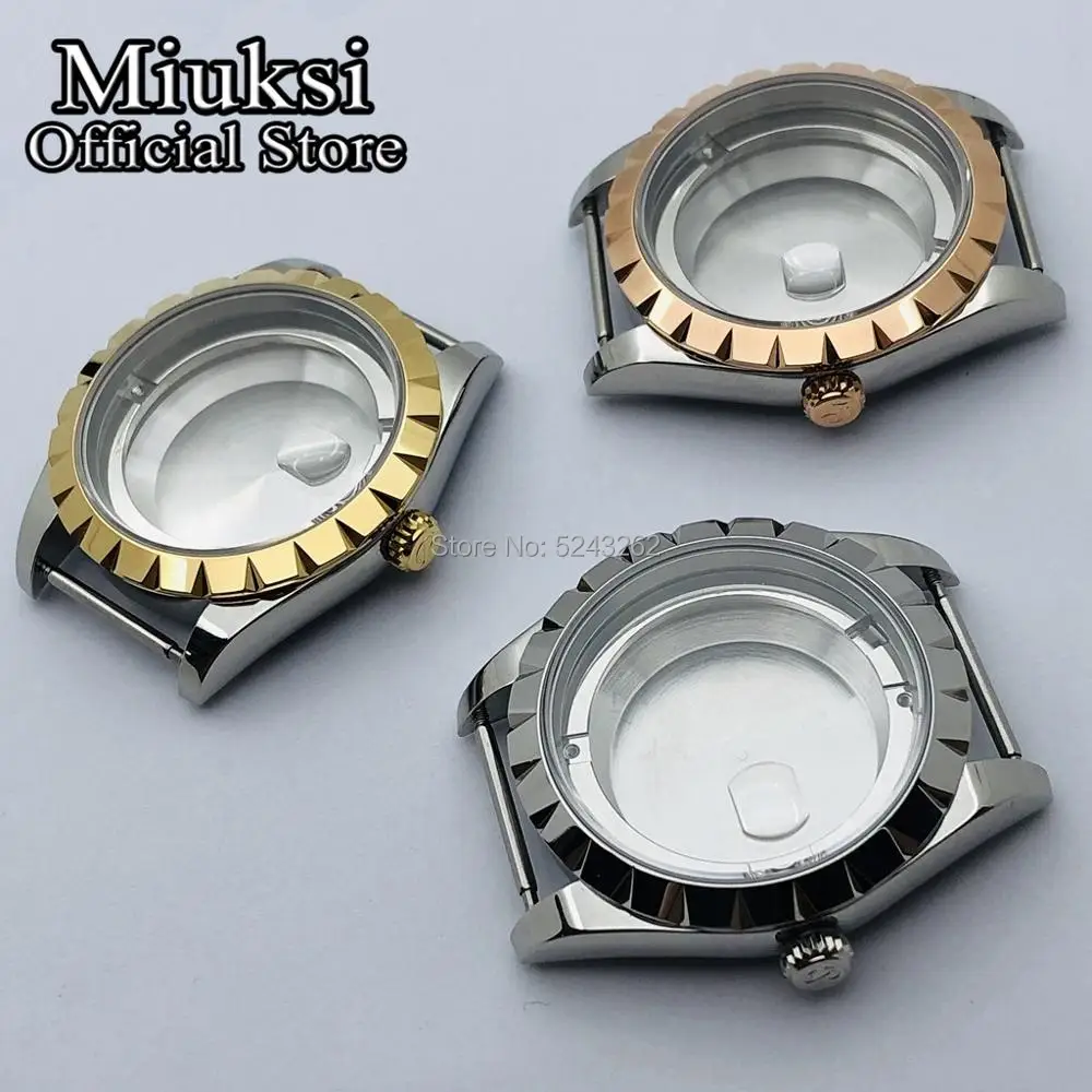 Miuksi 39mm watch case sapphire glass fit ETA 2836 Miyota 8205 8215 821A Mingzhu DG 2813 3804 Seagull ST1612 movement | Наручные часы