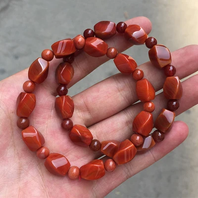 

Ювелирные изделия Zheru, красный браслет из натурального агата и халцедона, мужские и женские браслеты, ожерелья, изысканные украшения, лучшие подарки