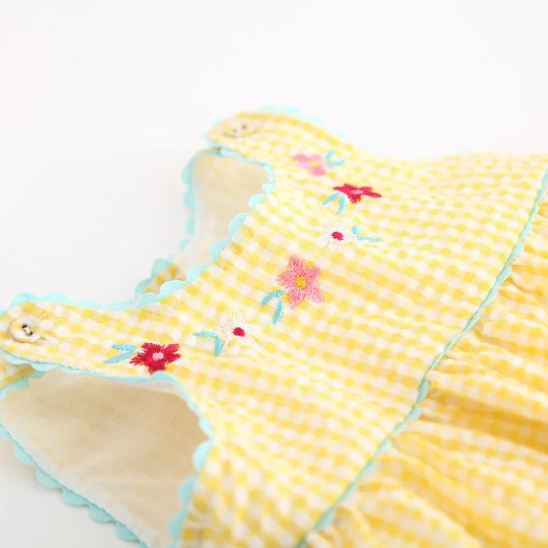 Новое летнее платье для девочек детский жилет мультяшное с цветочной вышивкой