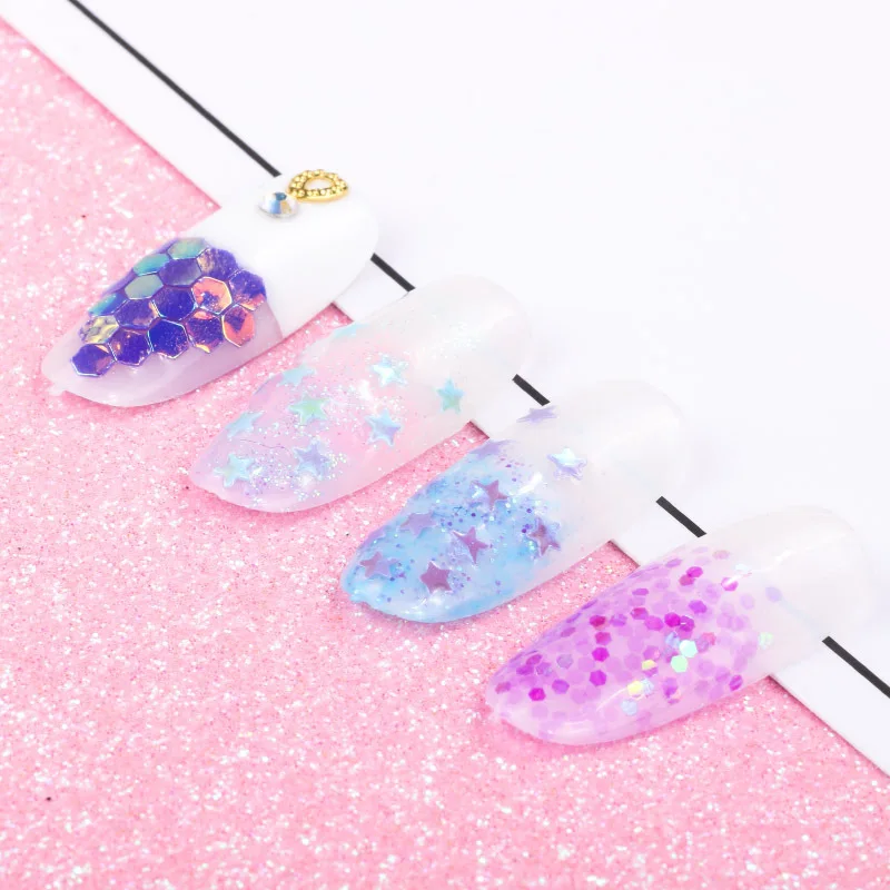 

12pots Nail Art Decorations Set Mermaid Pearls Star Moon Laser Sequins Glitters 3d Tips Manicure UV Gel Polish Salon Accessories
