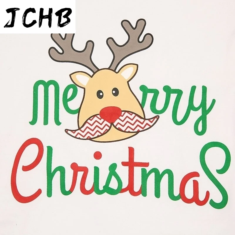 

Autumn New Winter Family Matching Stripe Pajamas Set Cartoon Deer Print Xmas Nightwear Adult Kids Sleepwear Parent-child Outfits