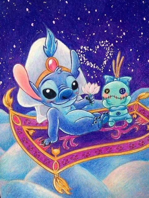 Алмазная мозаика, стежок, полный макет, алмазная вышивка, 5D Лило и стежок, 2 алмазные картины, стежка, имеет Глюк, мозаика для детей - Цвет: L028-6