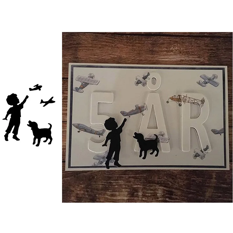 Металлические пресс формы для детей с собаками самолеты форма вырезания новинка