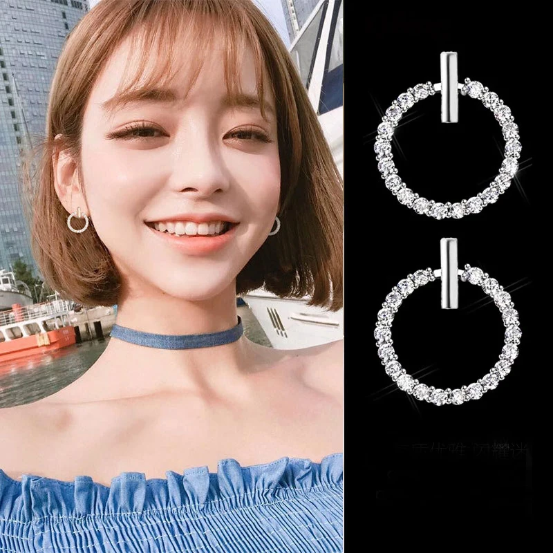 Новый дизайн 925 стерлингового серебра Полный циркон серьги для женщин Свадебные