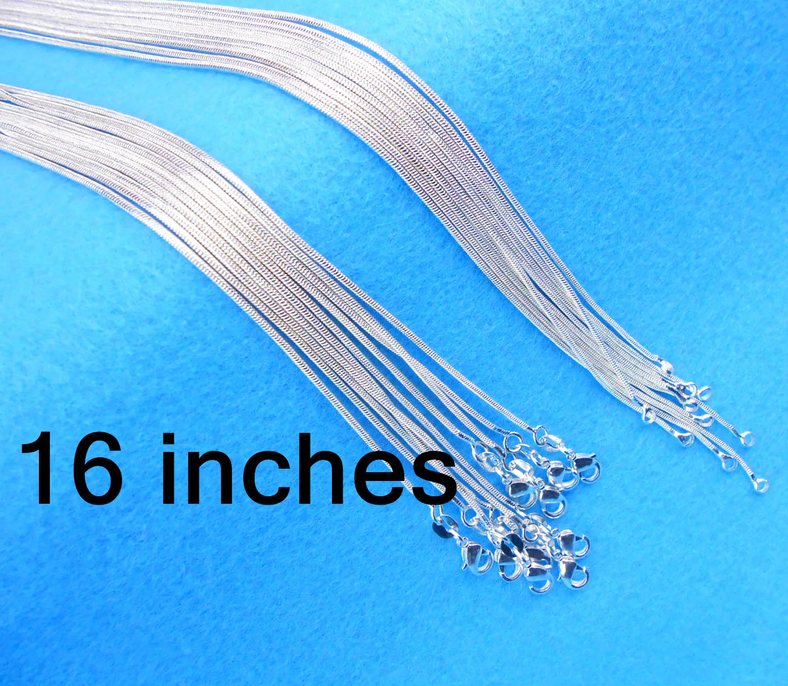 

16-30 Hot Sale 925 Sterling Silver Color SNACK Necklace Chain Unisex Jewelry With Good Lobster Clasps Factory Price 10Pcs*1.2MM